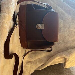 Dark Brown Leather Crossbody Bag with Simple Design and Adjustable Strap